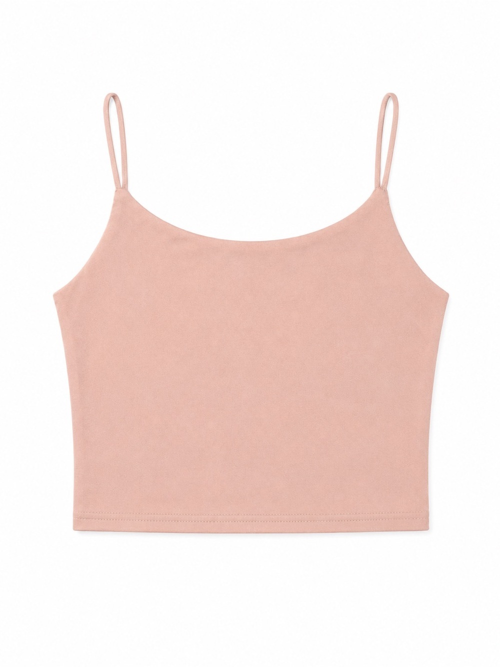 Women's Nude Pink Spaghetti Strap Crop Tank Top